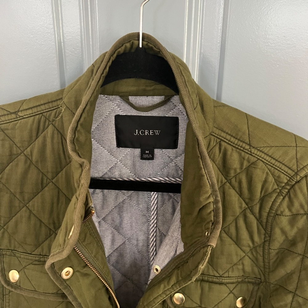 J Crew | Quilted Downtown FIeld Jacket Green | Womens | Size M - Picture 9 of 11